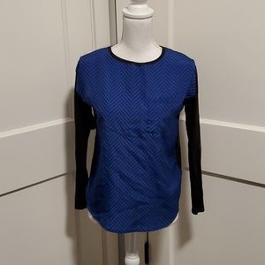 Michael Kors chevron blue and black long sleeve
